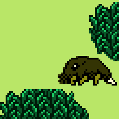 I was really struggling with feelings of inadequacy and frustration. Like writers block (which I’ve experienced often before), but for game development and pixel art. Pixel block?  So a friend on Twitter suggested just sitting down and sketching whatever came to mind.  Of *course* a creepy bug thing would come to my mind. But it was such a relief to get something drawn out, so here he is, crawling along in the grass. For size reference, he’s about 2x as big as the player.