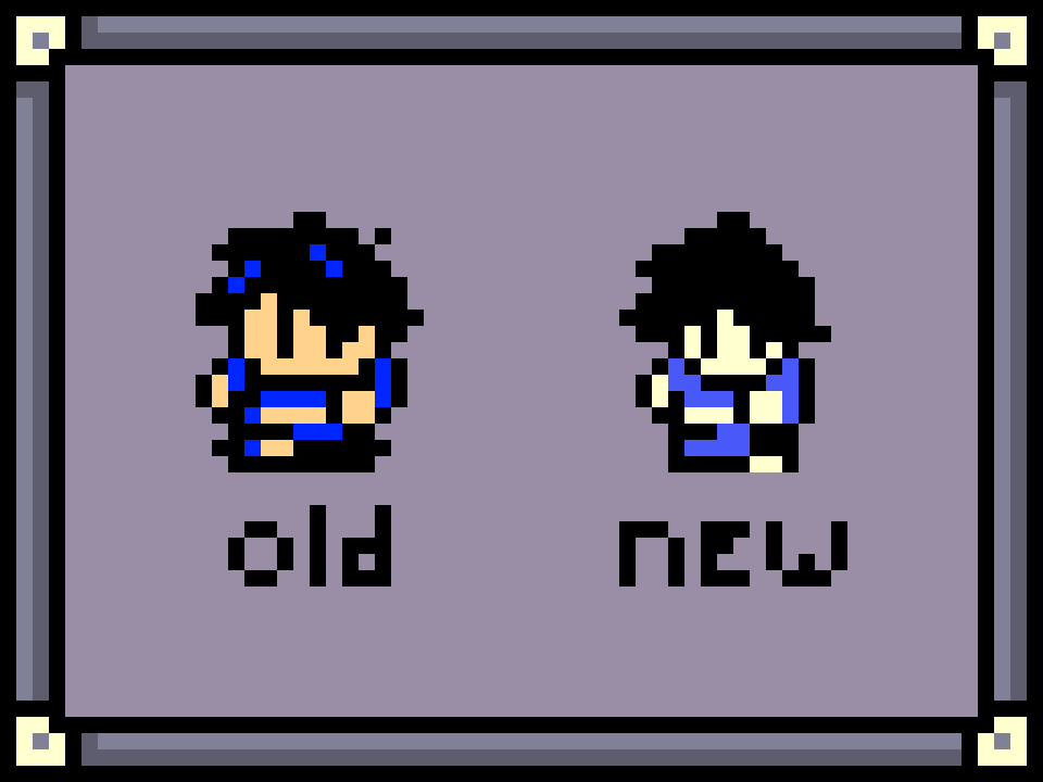 This is a new “series” where we’ll introduce characters of The Waking Cloak!  First up is the player character, **Tav**!  *An orphan who stows away on a refugee ship, Tav doesn’t feel at home anywhere. His only possessions are the clothes on his back and his mother’s mysterious staff. And even his one hope of finding a home across the sea is dashed when the ship wrecks on a dark island…*<br>  The old version is the original design my brother and I worked on. One of the very first sprites we did (if not the first), and he moved to the final version pretty quickly since we had to spend so much time staring at him in the prototypes. :) <br>  **Fun fact:** Tav used to be named Beck. Unfortunately, after we had decided on naming him Beck, a [certain game came out that *also* had a protagonist named Beck](http://mightyno9.wikia.com/wiki/Beck). Even with more or less the same colors! :O Tav was nameless for about a year.