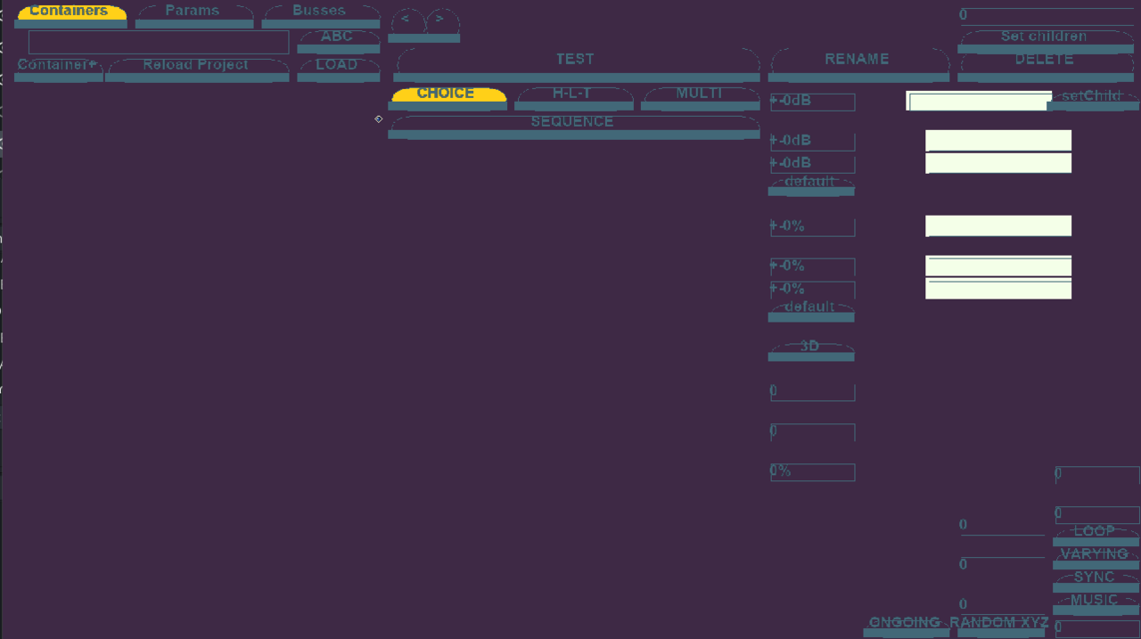 I wanted to completely reset the audio editor stuff and reimport it fresh, since I’d been tweaking it in another solution. The first reimport attempt somehow kept some of the changes I (shouldn’t have) made to the audio engine, such as purple background AND purple text (??). Well, the git revert went bad and removed a bunch of stuff I didn’t want it to. After about fifteen minutes of panic and one failed attempt, I reverted the reversion, and we’re back in business.  Except that the audio editor is in Purple Unreadable Edition, which is 100% my fault (and why I was trying to revert it). Ehh. Anyway. Starting to fix it piece by piece:  1.  added a cursor sprite since my game hides the mouse altogether 2.  fixed the font–editor needs to use the debug font that came with the audio engine instead of my sprite font