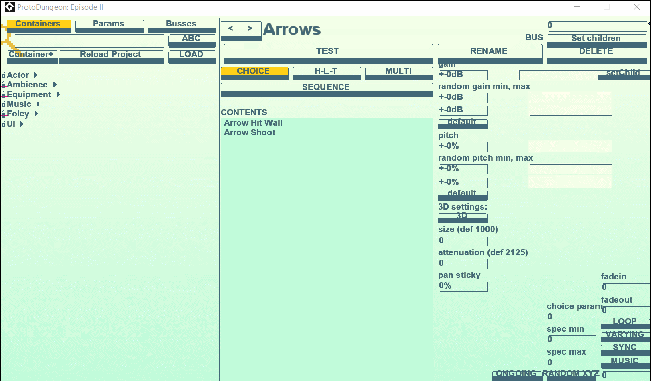 I FIXED IT! (MOSTLY!) Somehow the Draw event for the Wandersong audio engine hadn’t made it into my ProtoDungeon project. Copied it over and BAM we’re back in business. Also organized my audio into groups so it can be used by the engine! Look! <br>