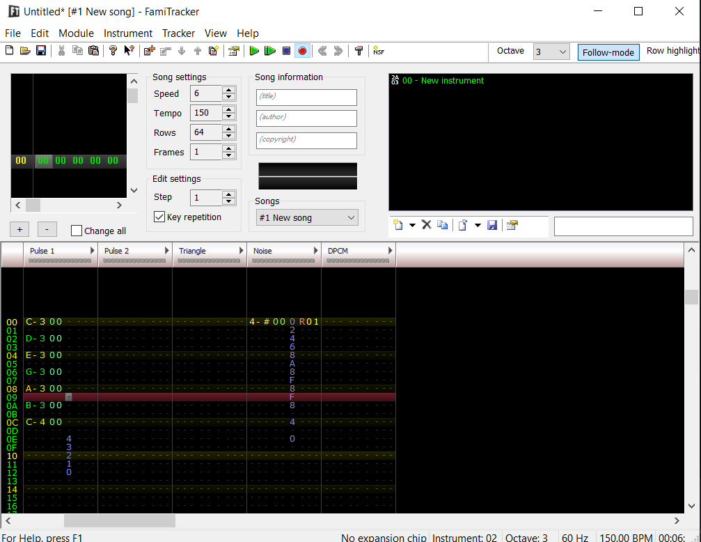 Sound effects are a lot of work! After messing with Bfxr unsuccessfully, I switched back to FamiTracker to create my day/night shift effect. After this, should just be the menu sounds (which are currently awful) and audio will be done!