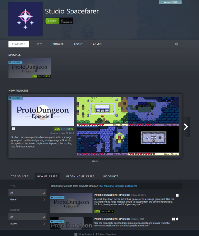 Screenshot from a Studio Spacefarer game.